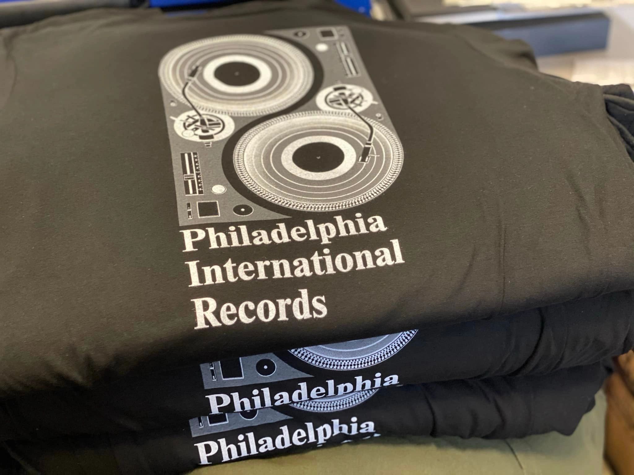 Stacked Philadelphia International Records shirts